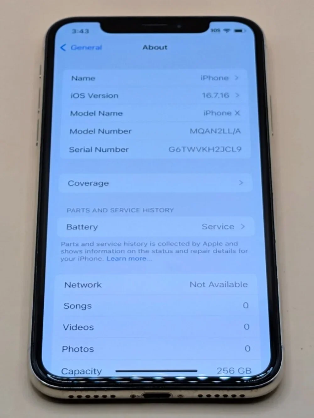 iPhone X 256GB (Unlocked)***
